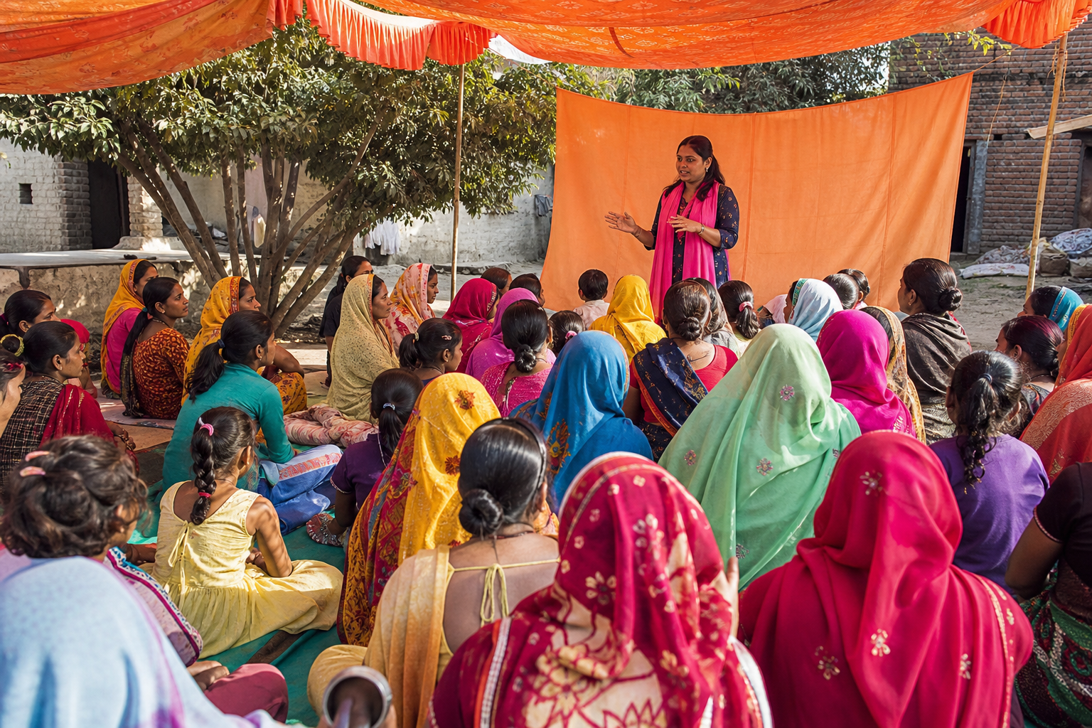 Women's awareness camp in an Indian village