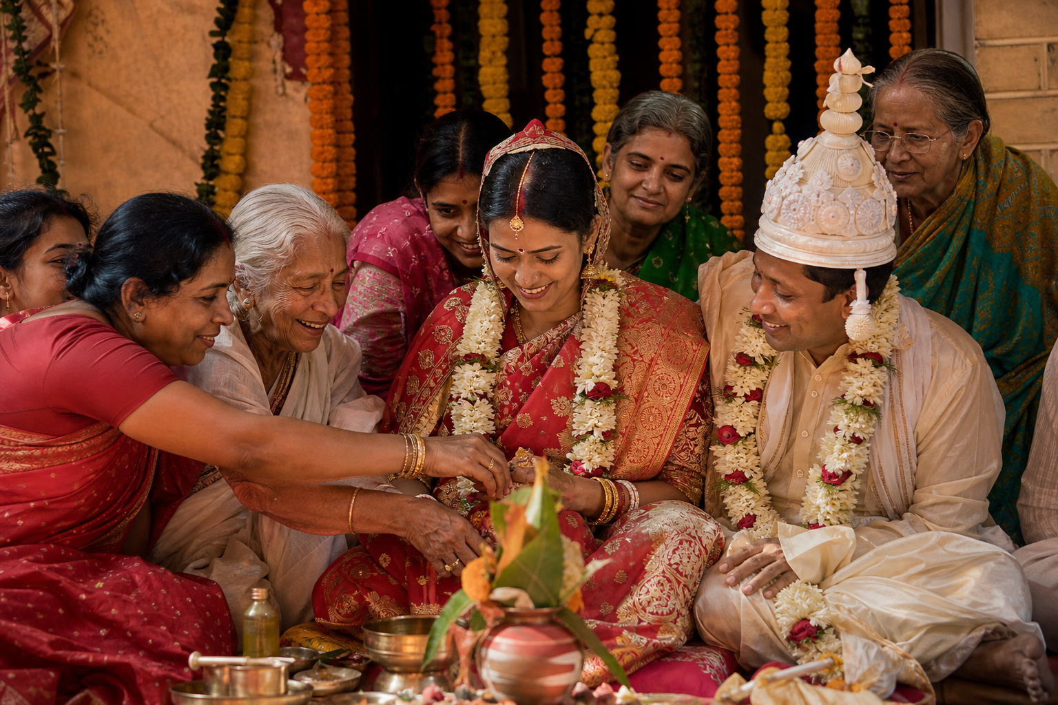 A joyful traditional Indian wedding ceremony